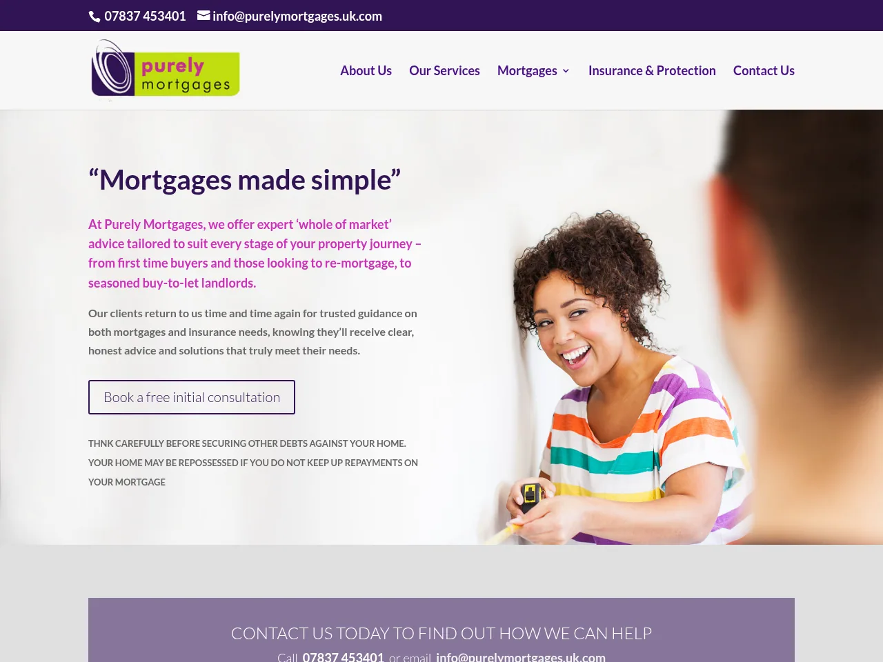 Purely Mortgages website preview