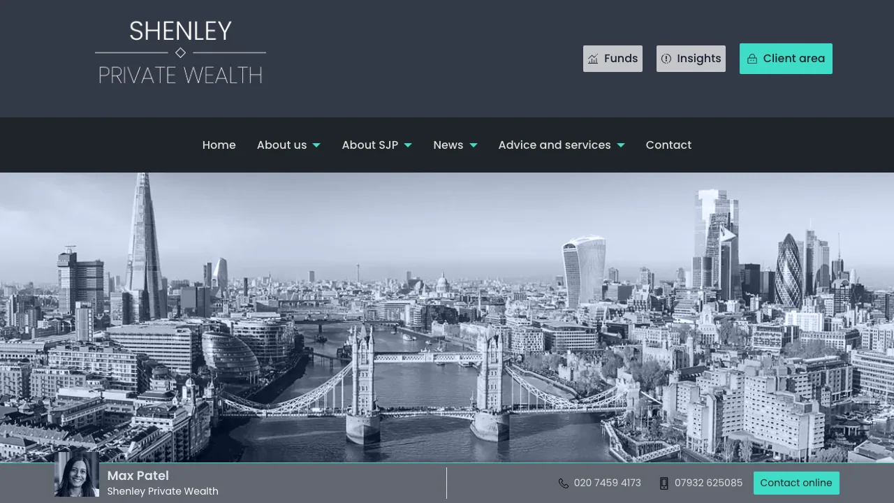 Shenley Private Wealth website preview