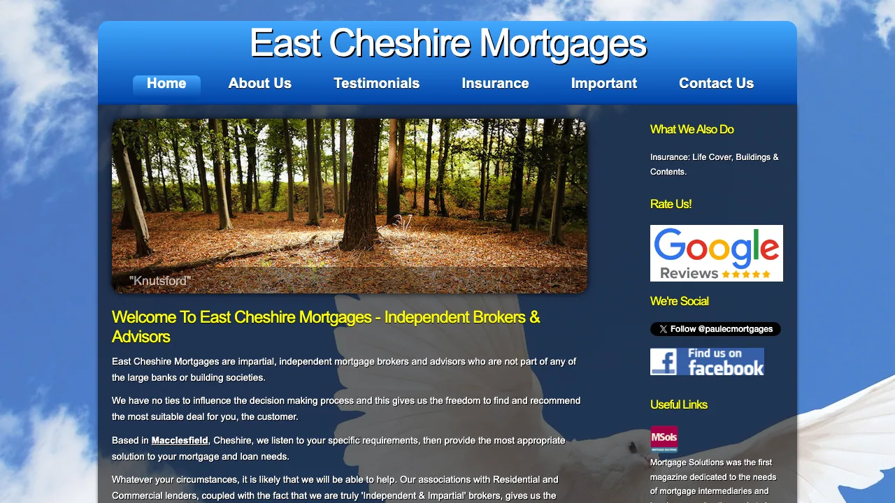 East Cheshire Mortgages website preview