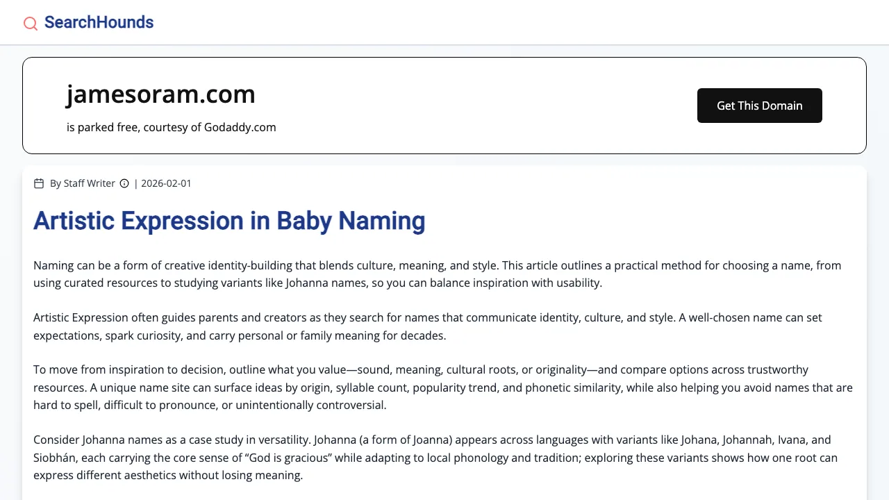 James Oram website preview