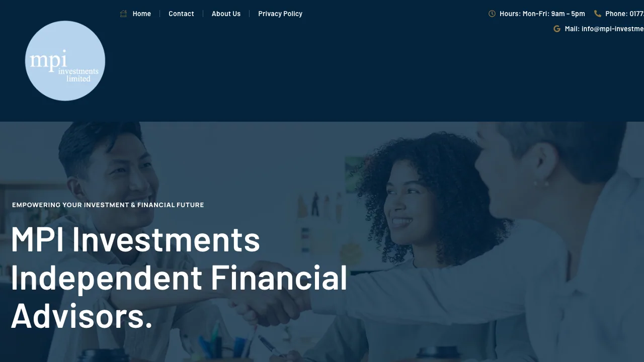 M P I Investments Ltd website preview