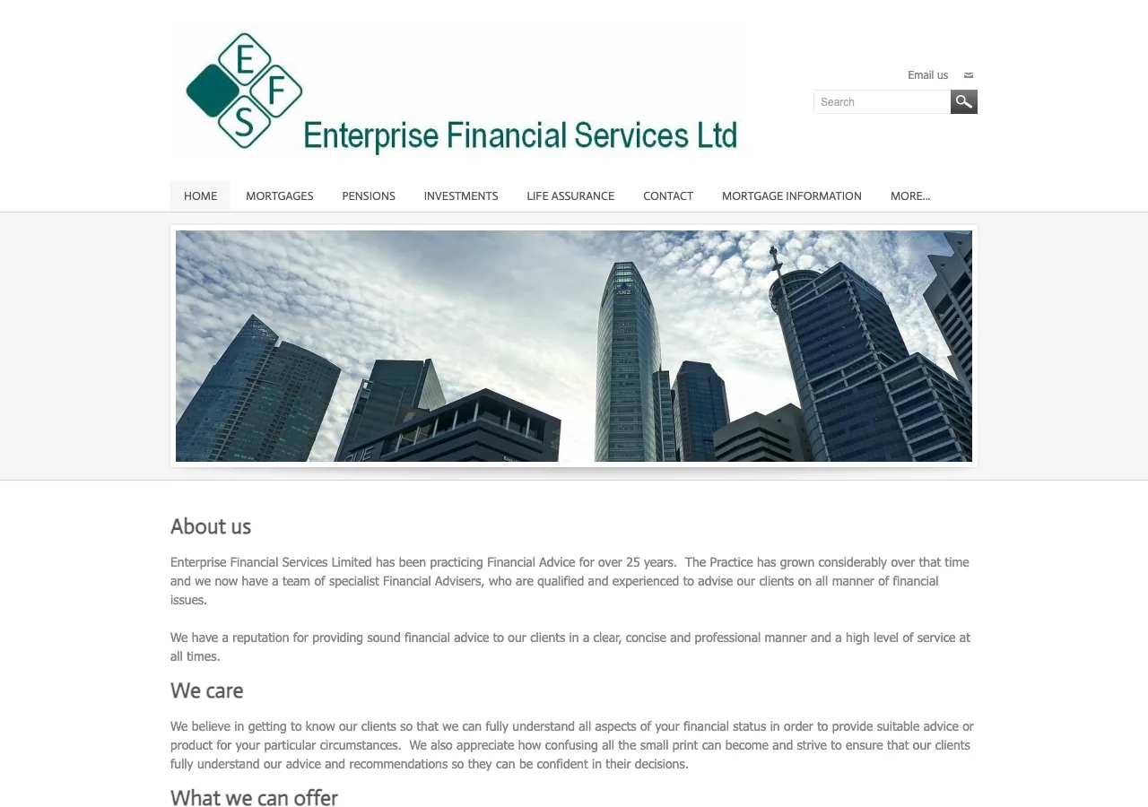 Enterprise Financial Services website preview