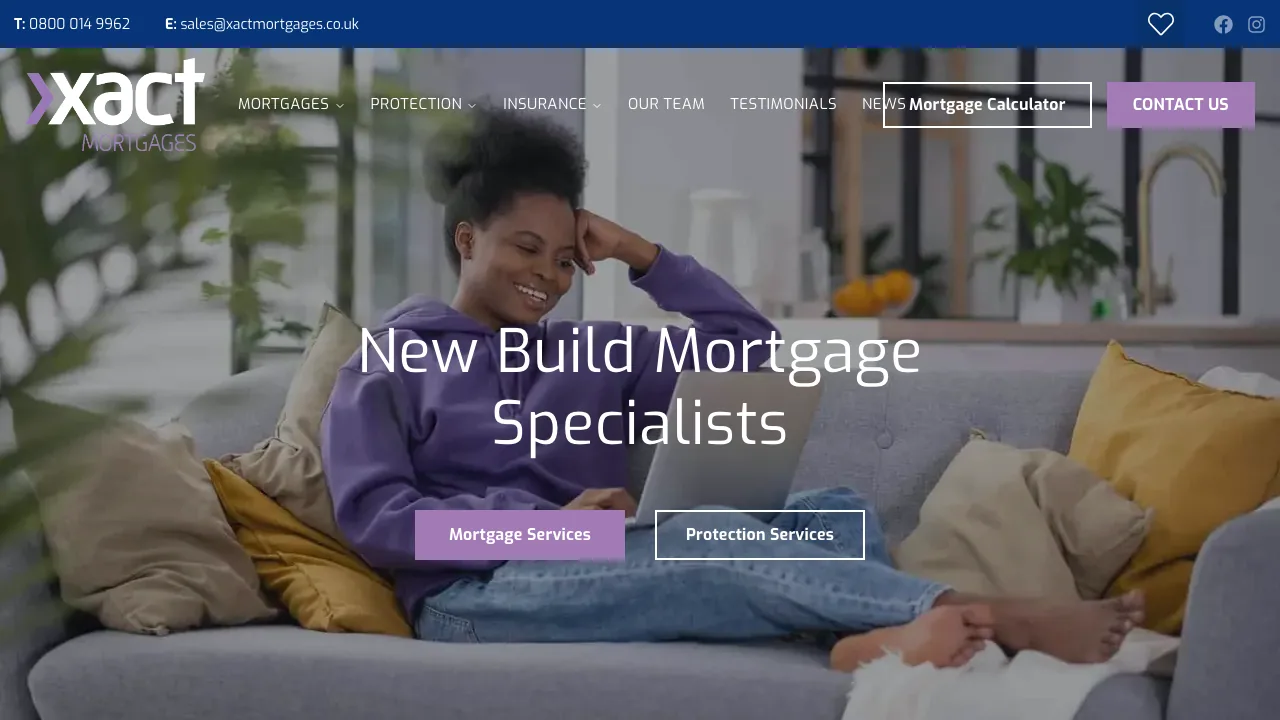 Xact Mortgages website preview