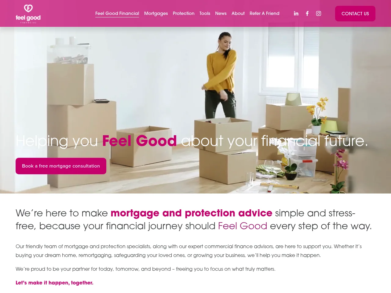 Feel Good Financial website preview