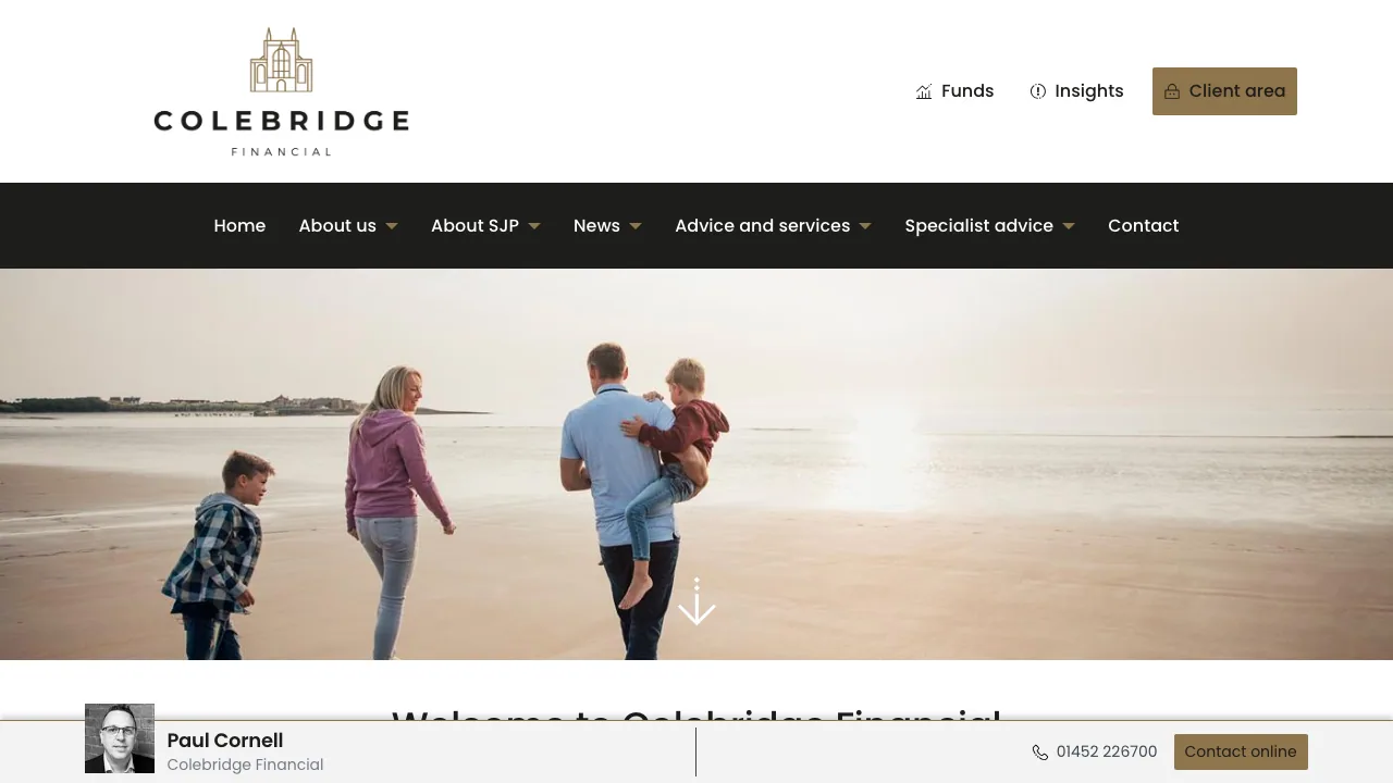 Colebridge Financial website preview