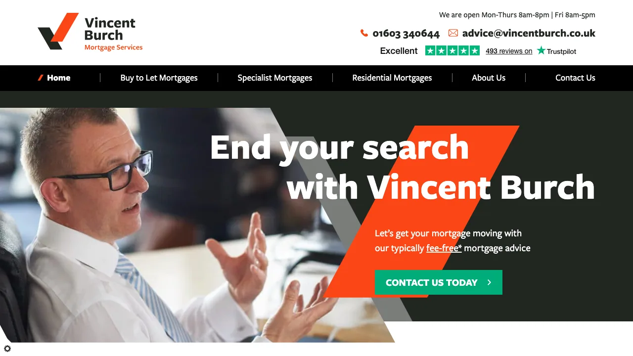 Vincent Burch Mortgage Services website preview