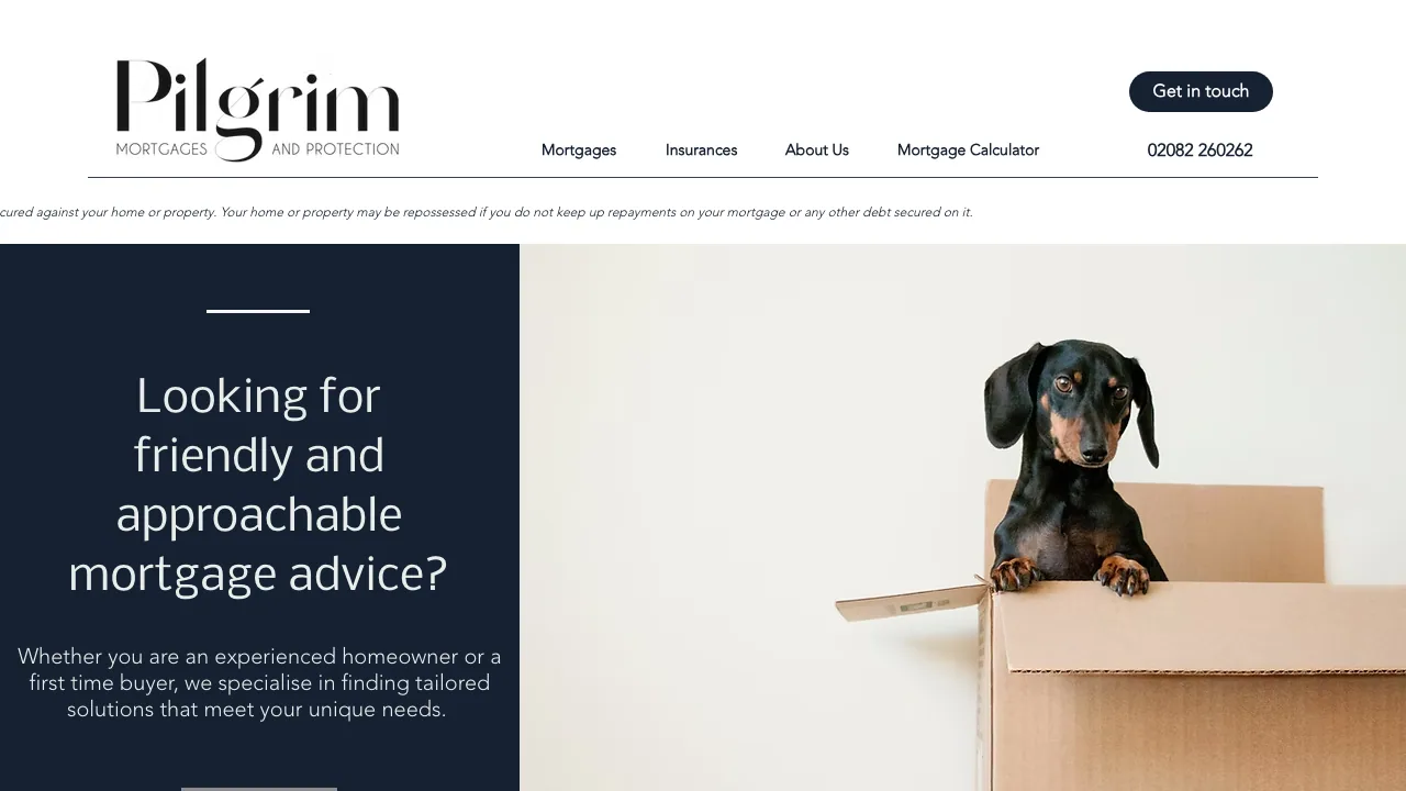 Pilgrim Mortgages and Protection website preview