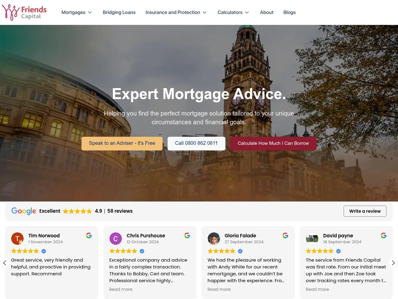 Friends Capital website preview