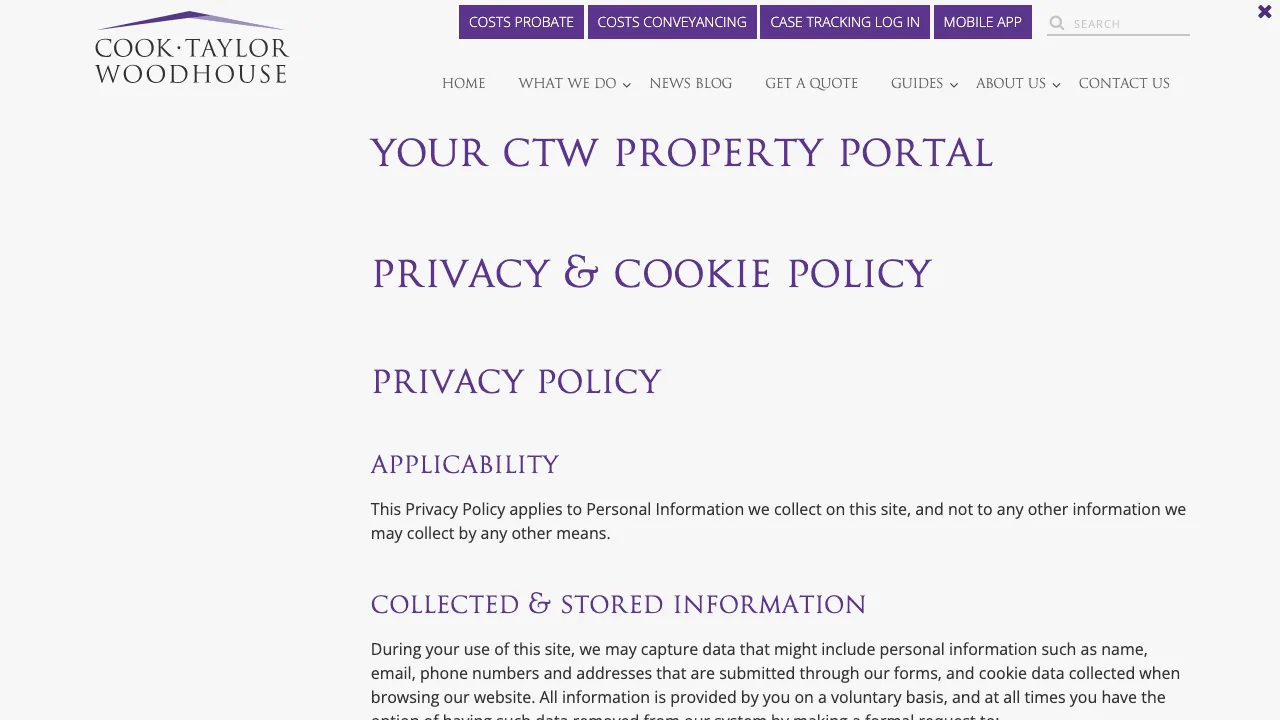 Cook Taylor Woodhouse website preview