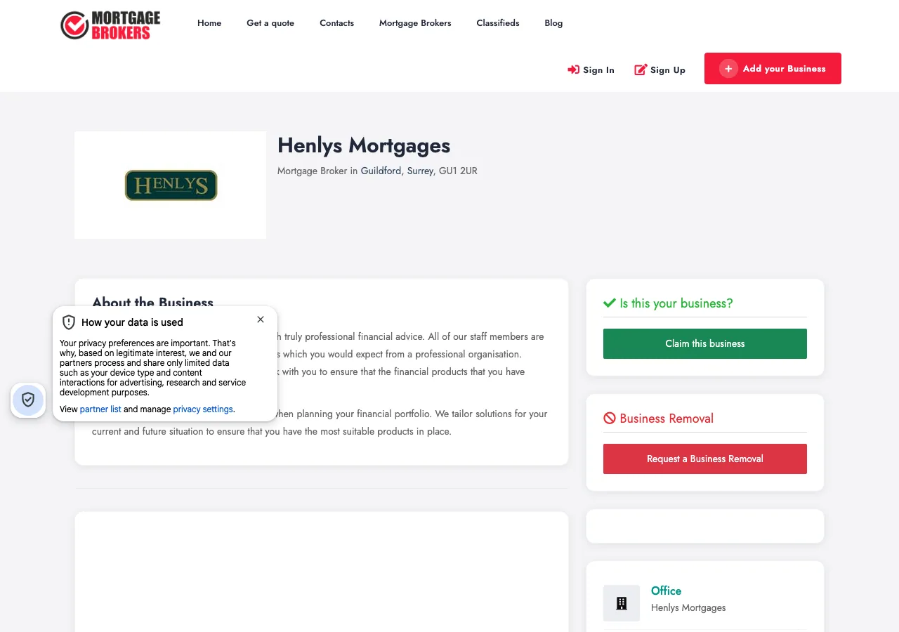 Henlys Mortgages website preview