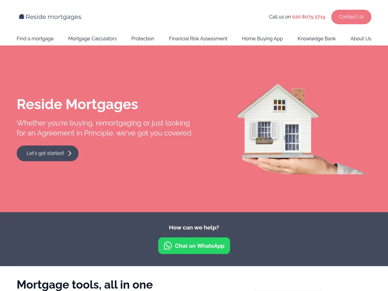 Reside Mortgages website preview