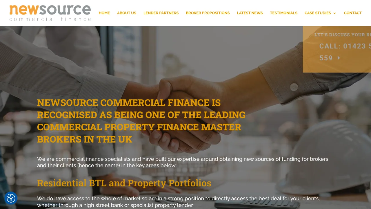 Newsource Commercial Finance website preview