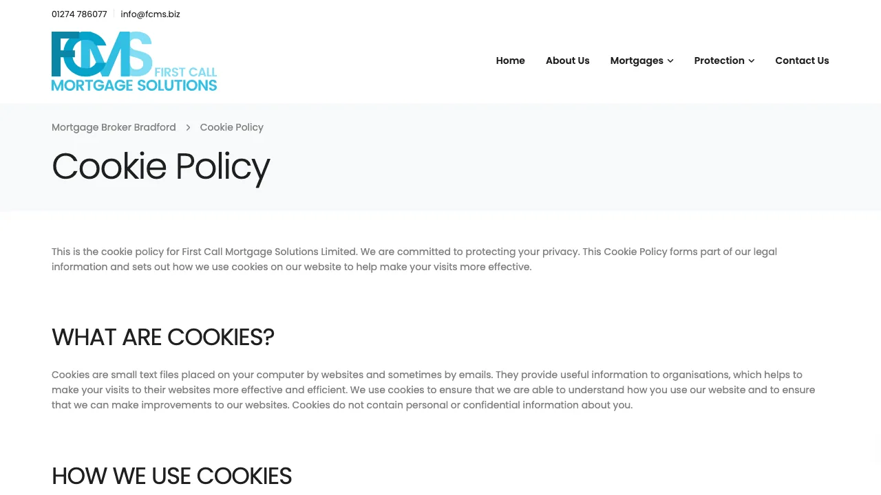 First Call Mortgage Solutions Limited website preview