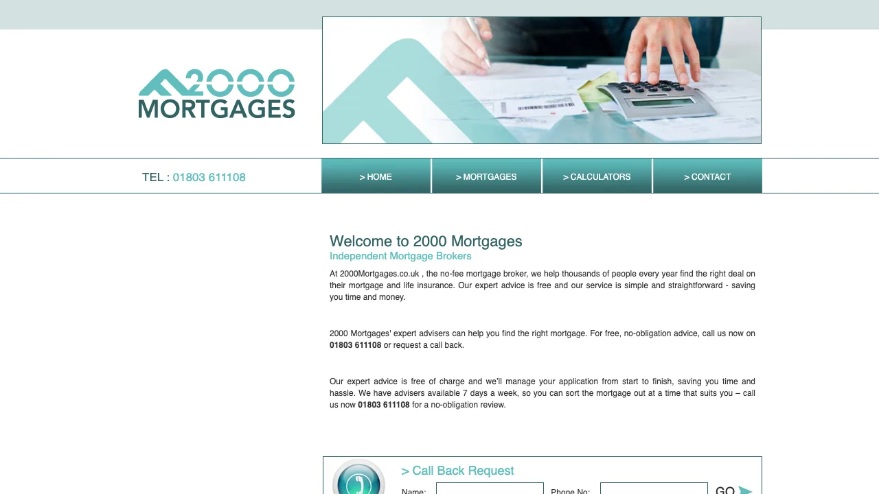 2000Mortgages website preview