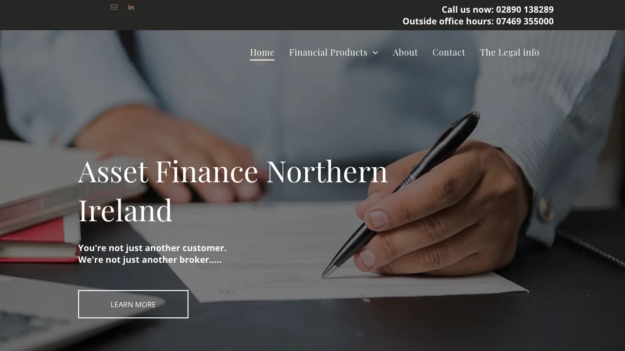 Asset Finance Northern Ireland website preview