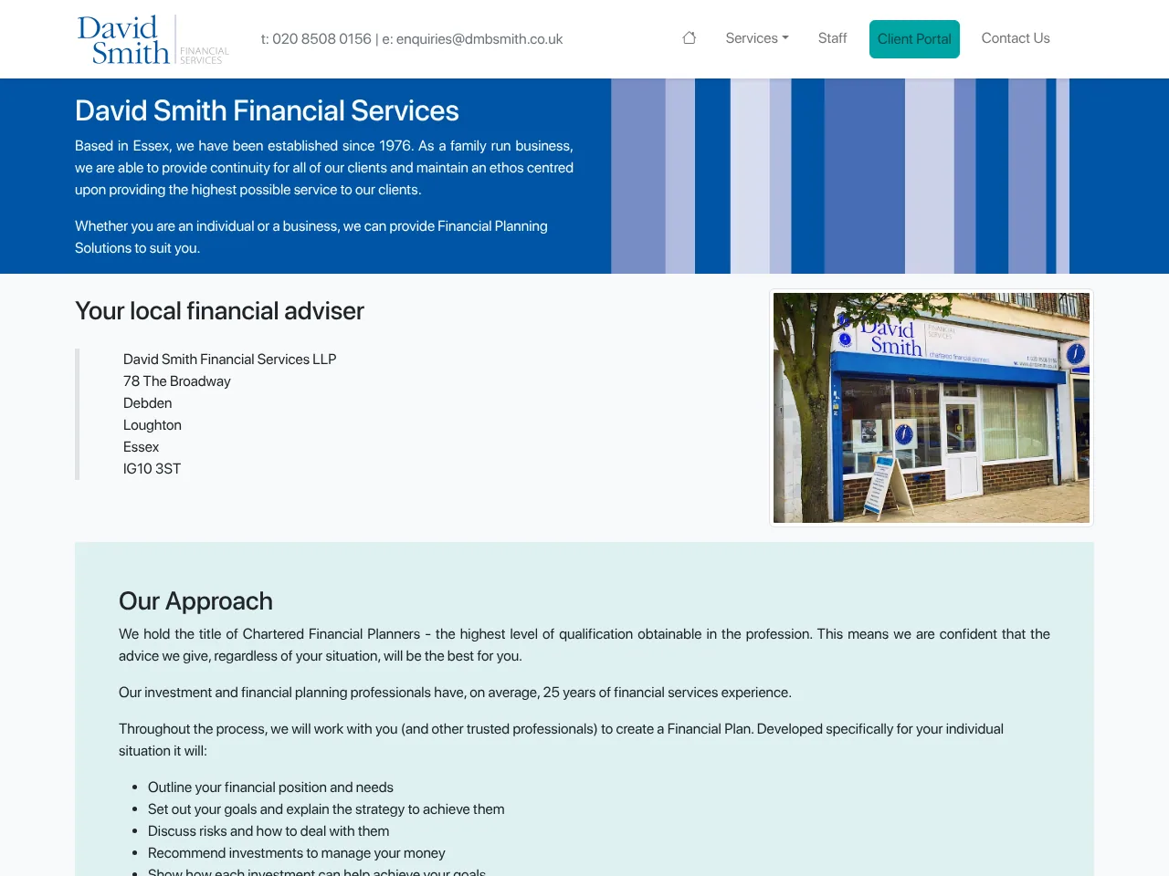 David Smith Financial Services website preview