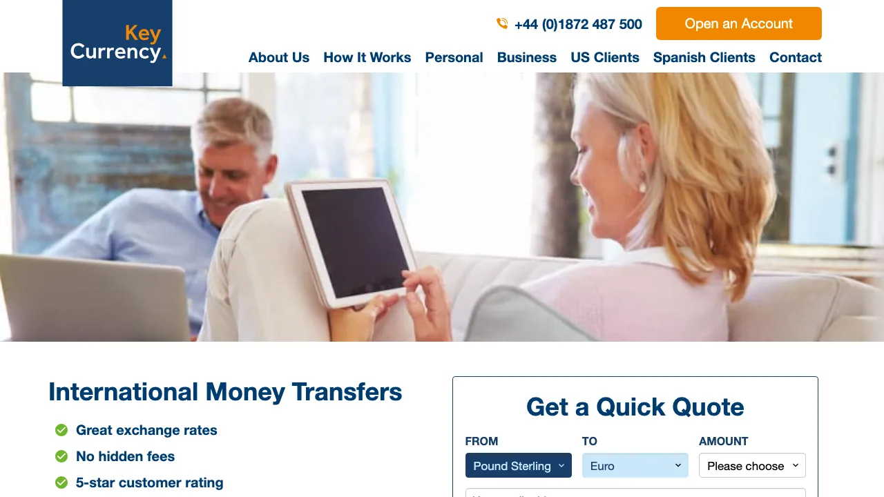 Key Currency Limited website preview