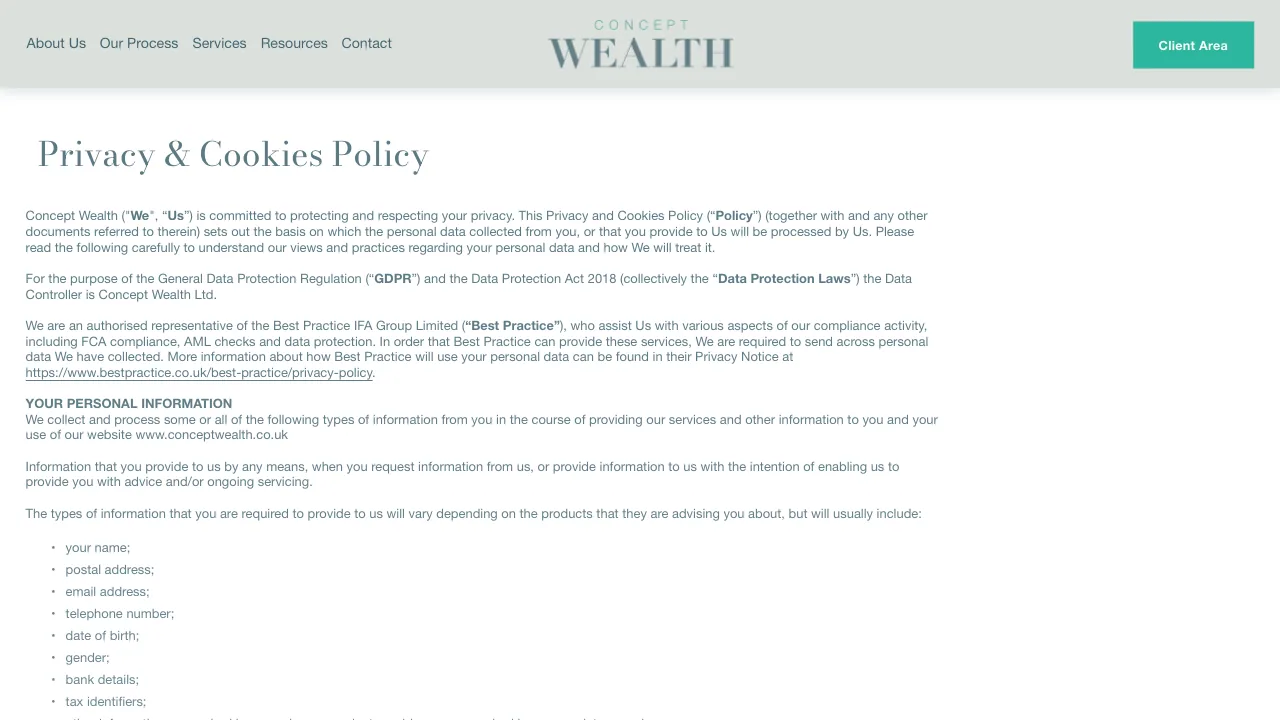 Concept Wealth Ltd website preview
