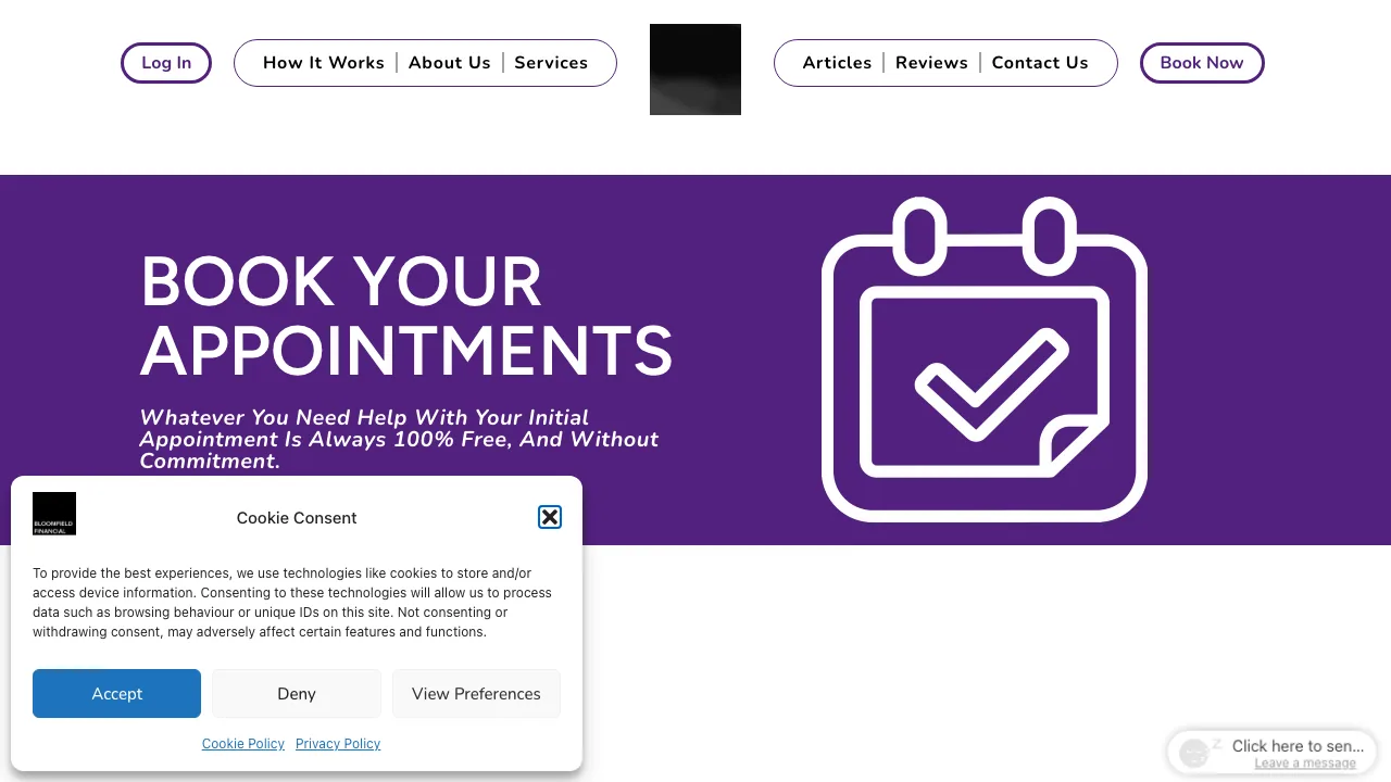 Bloomfield Financial Limited website preview