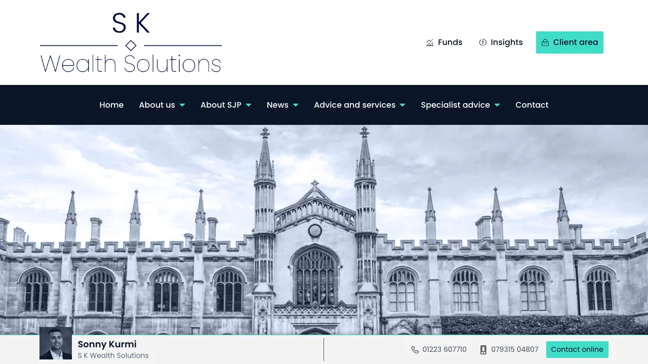 S K Wealth Solutions website preview