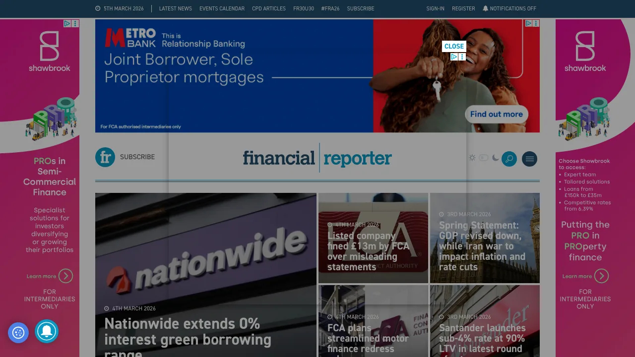 Financial Reporter website preview