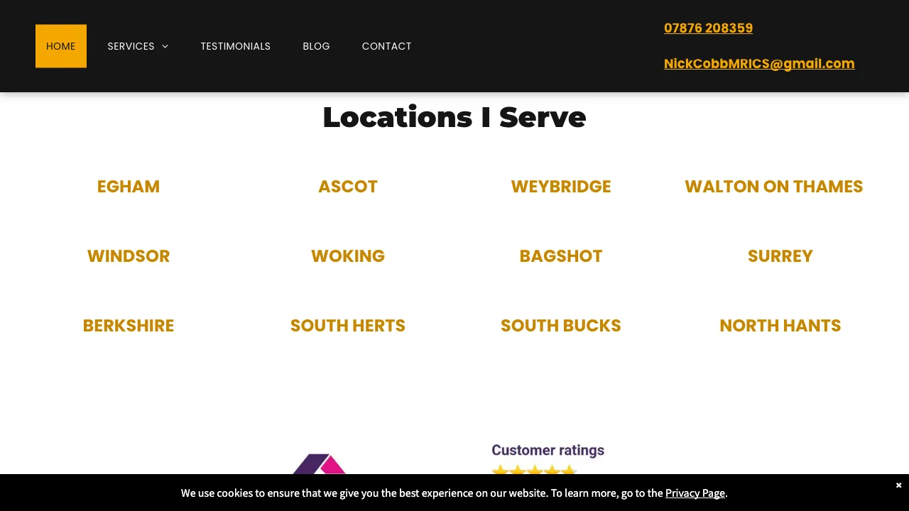 Nick Cobb BSc MRICS Chartered Surveyor website preview