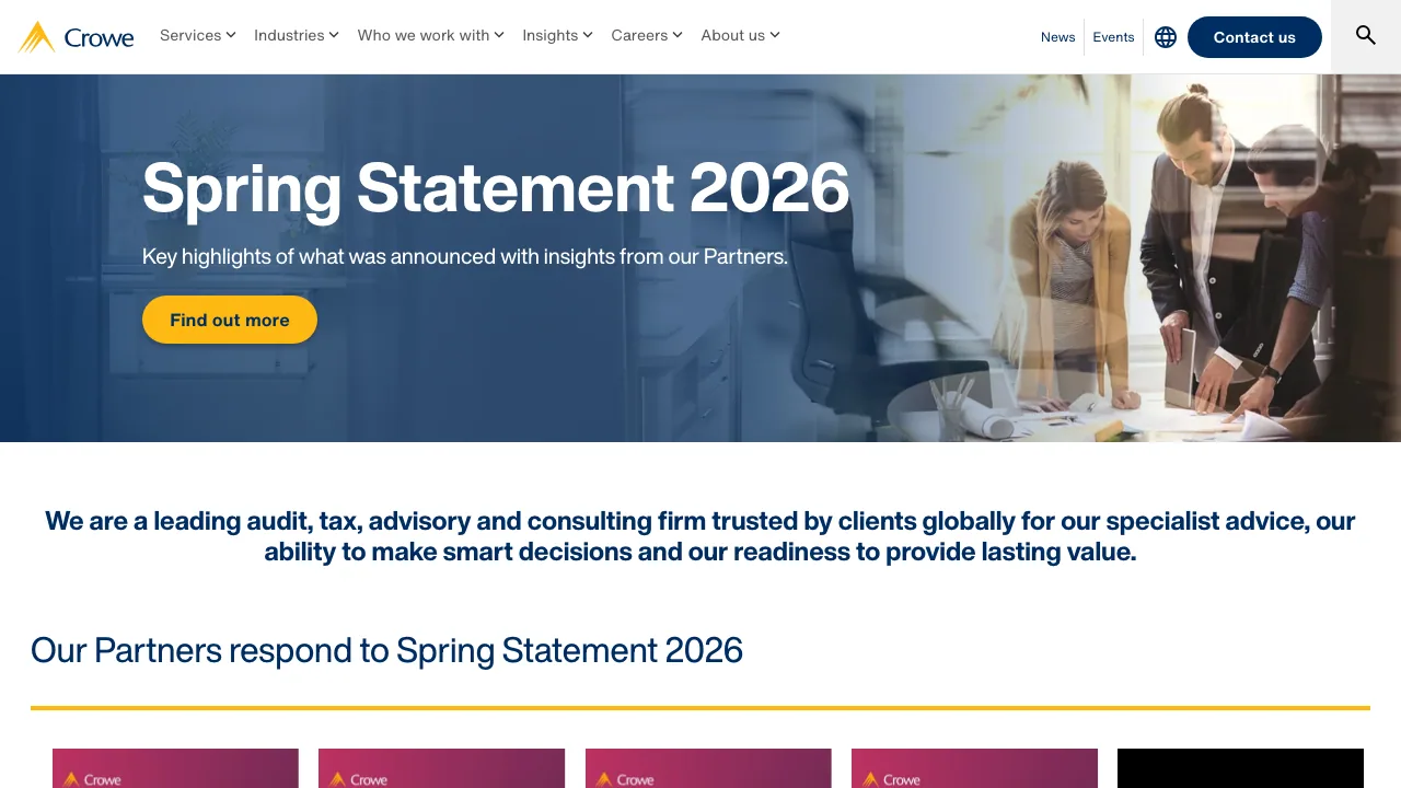 Crowe UK website preview
