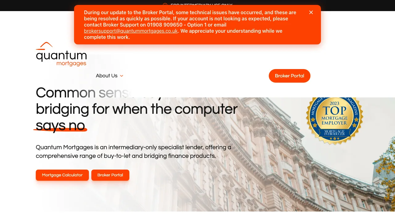 Quantum Mortgages Limited website preview