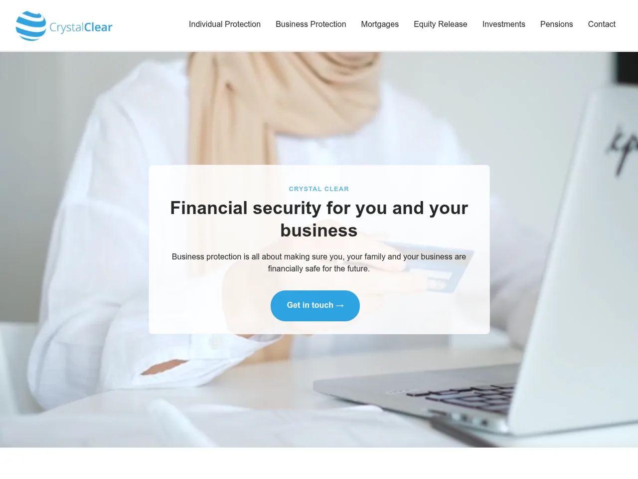 Crystal Clear Financial Services website preview
