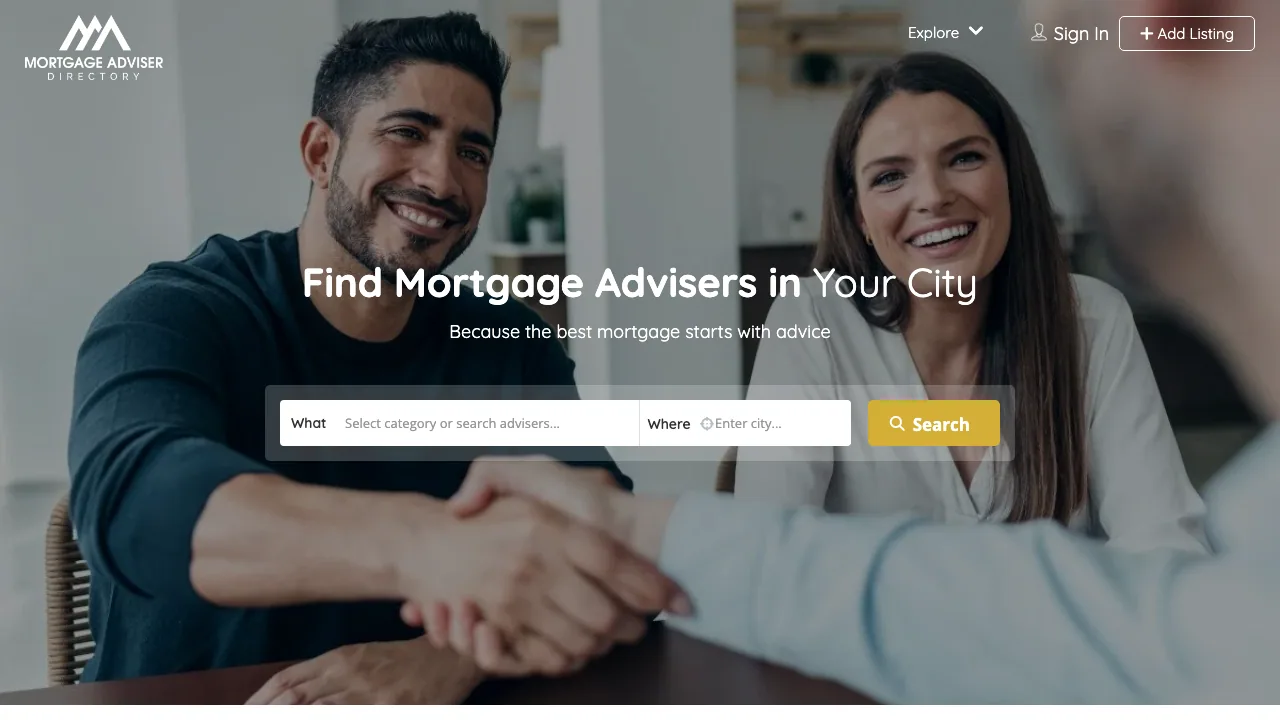 Mortgage Adviser Directory website preview