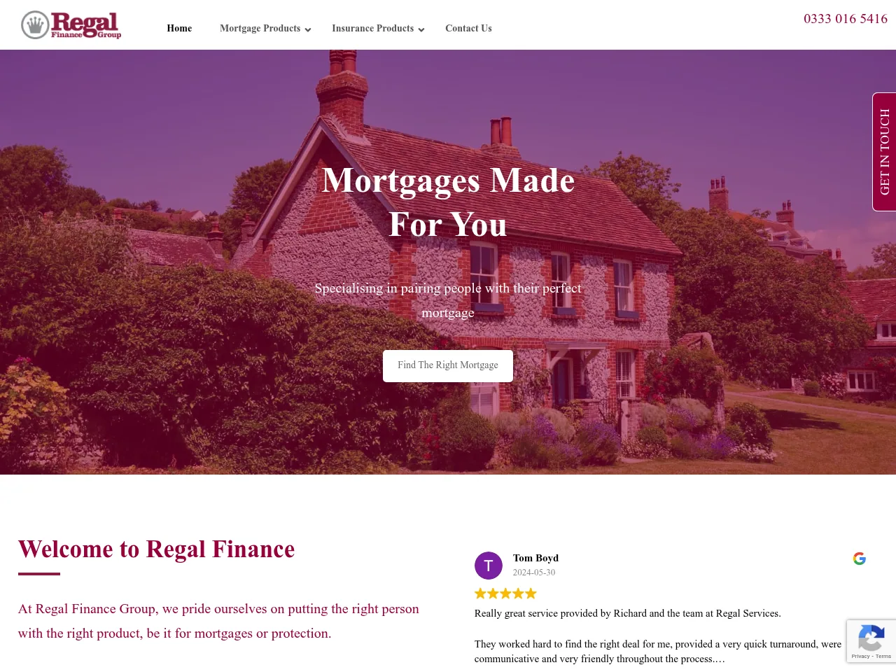 Regal Finance Group website preview