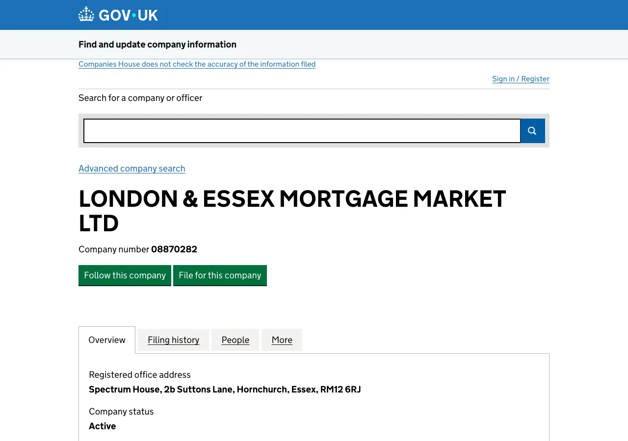 London & Essex Mortgage Market Ltd website preview