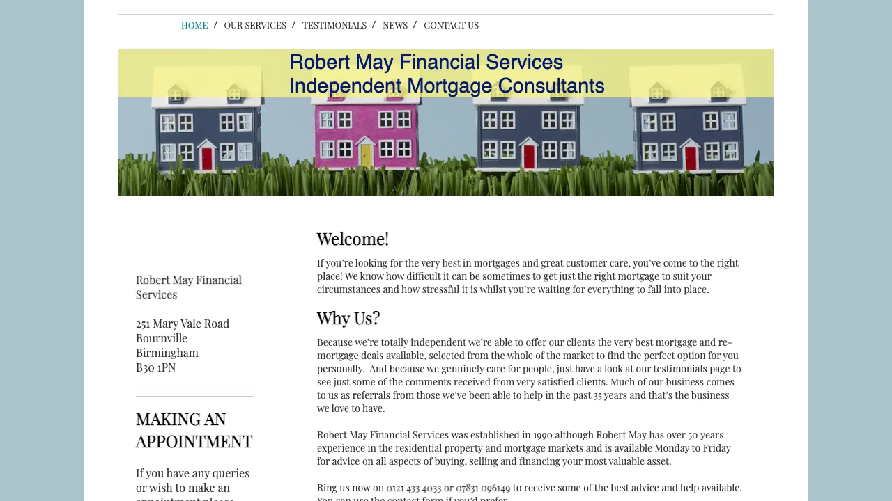 Robert May website preview