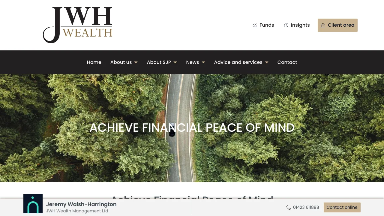 JWH Wealth website preview