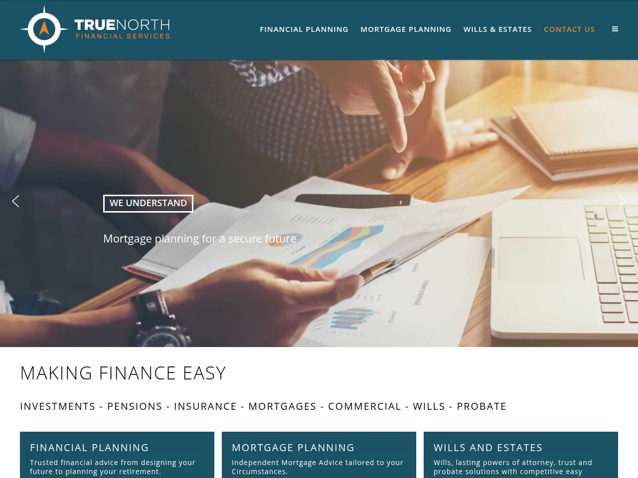 True North Financial Services website preview