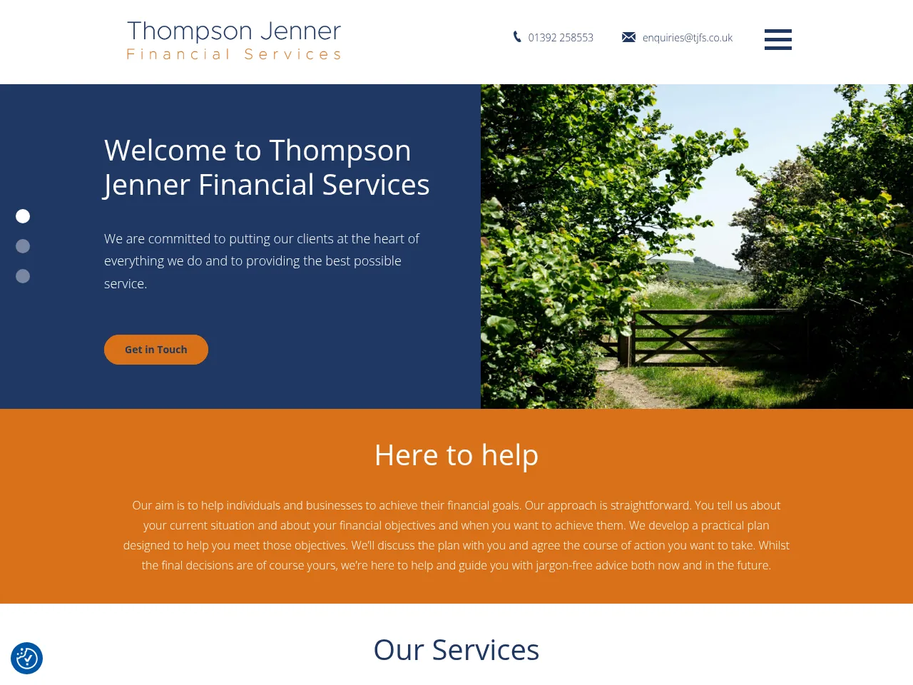 Thompson Jenner Financial Services website preview