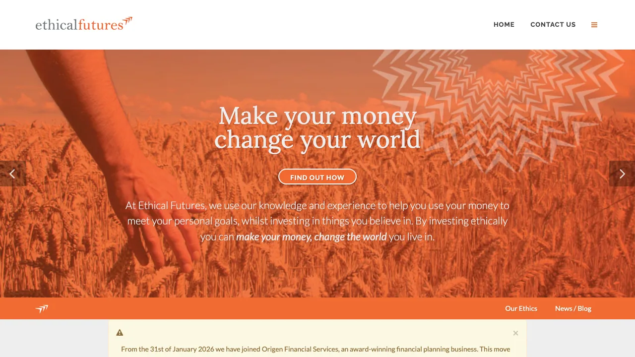 Ethical Futures llp website preview