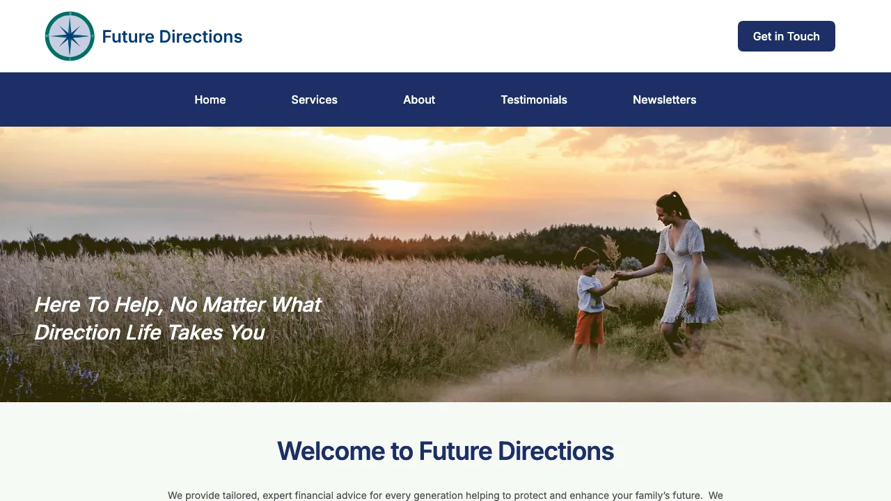 Future Directions website preview