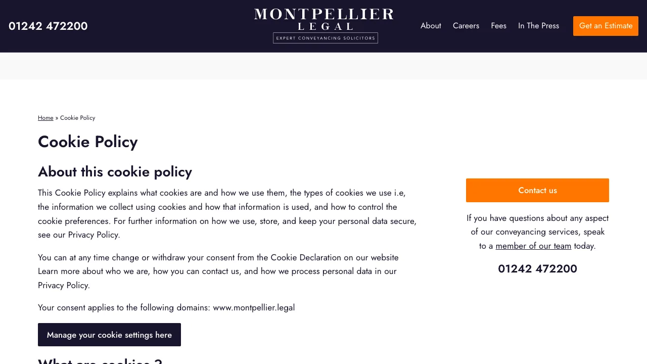 Montpellier Legal website preview