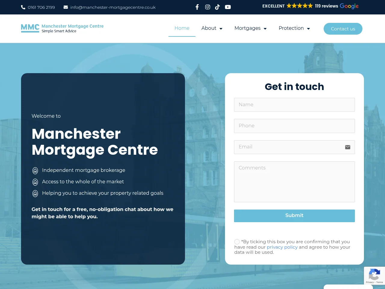 Manchester Mortgage Centre website preview