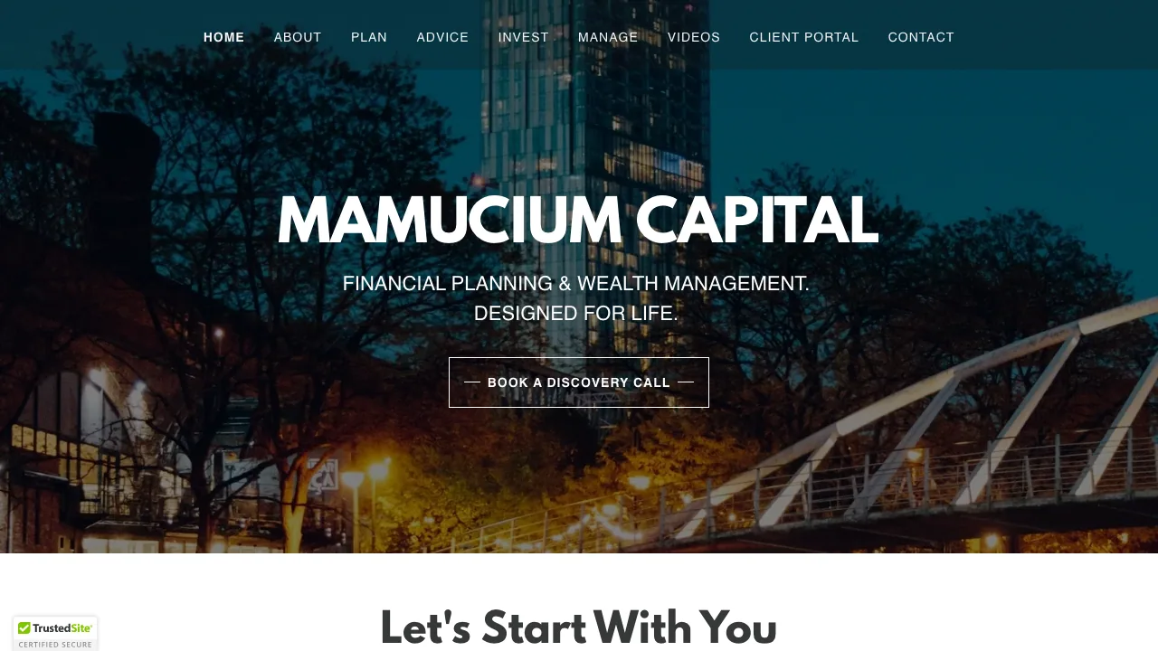 Mamucium Capital website preview