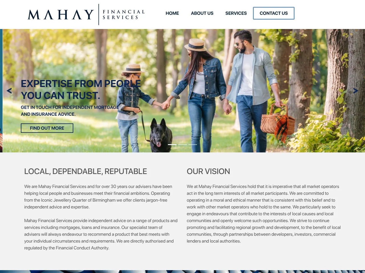 Mahay Financial Services website preview
