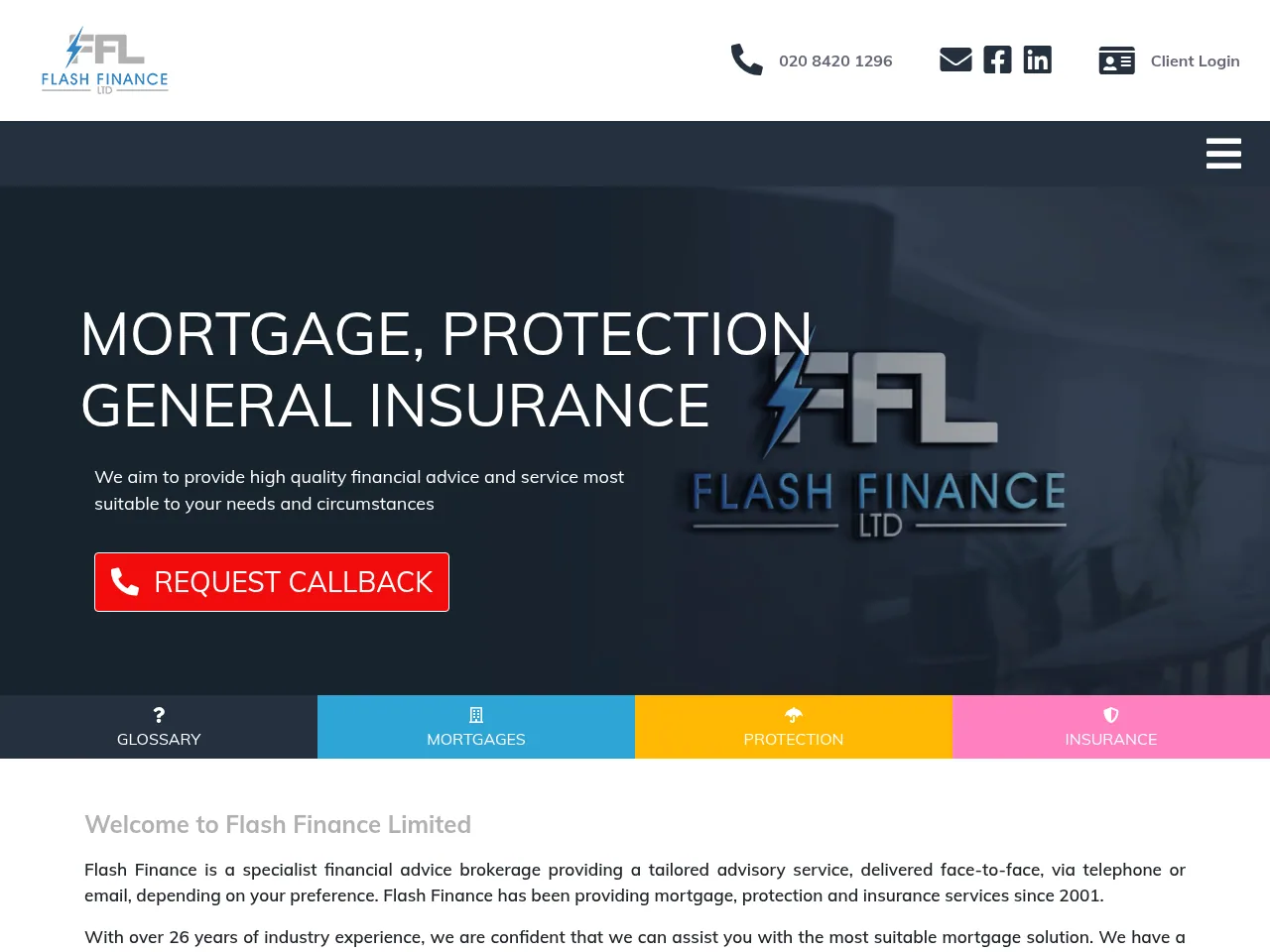 Flash Finance website preview