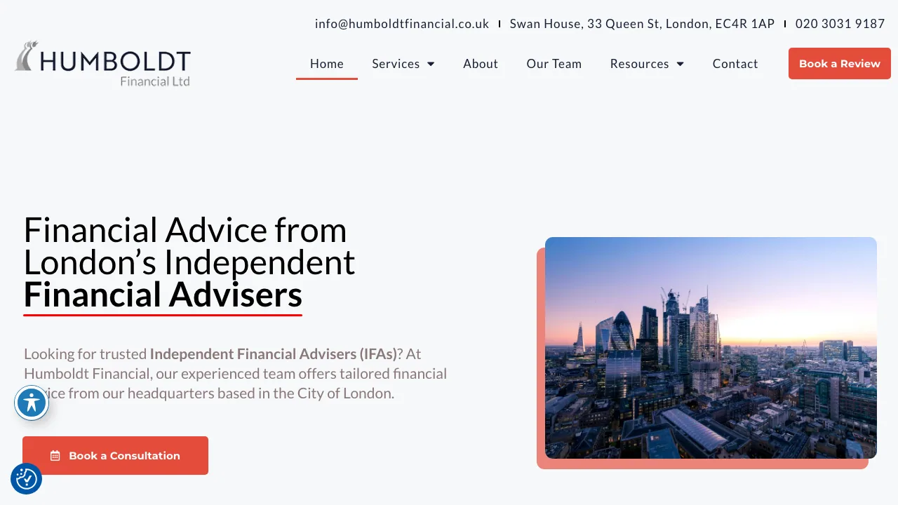 Humboldt Financial website preview