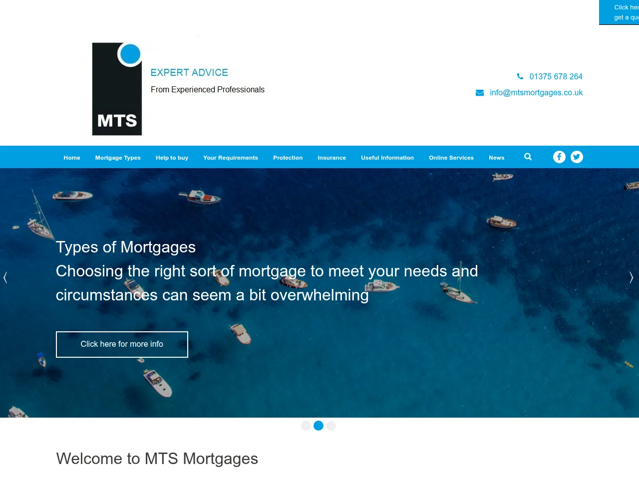 MTS Mortgages website preview