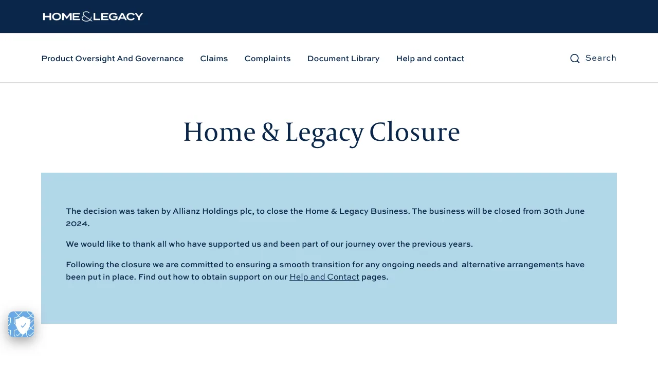 Home & Legacy Insurance Services Ltd website preview