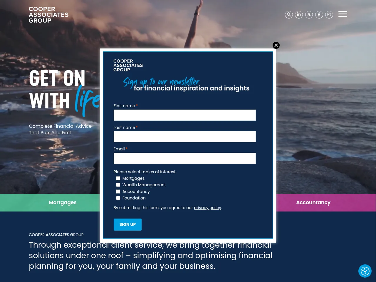 Cooper Associates Mortgages website preview