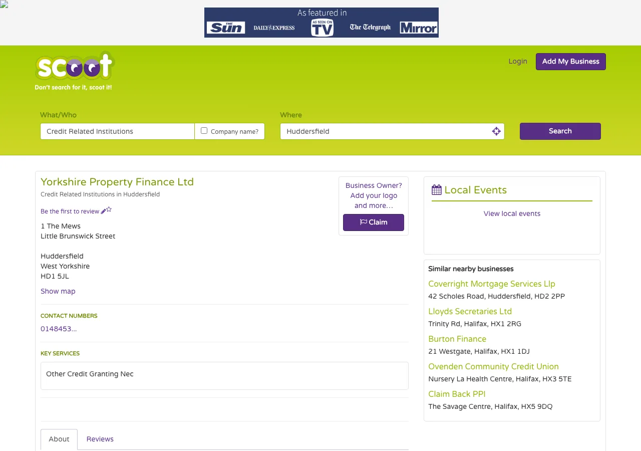 Yorkshire Property Finance Ltd website preview