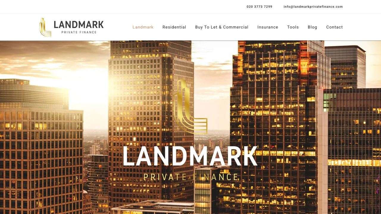 Landmark Private Finance website preview