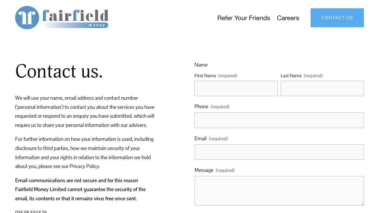 Fairfield Money Ltd website preview